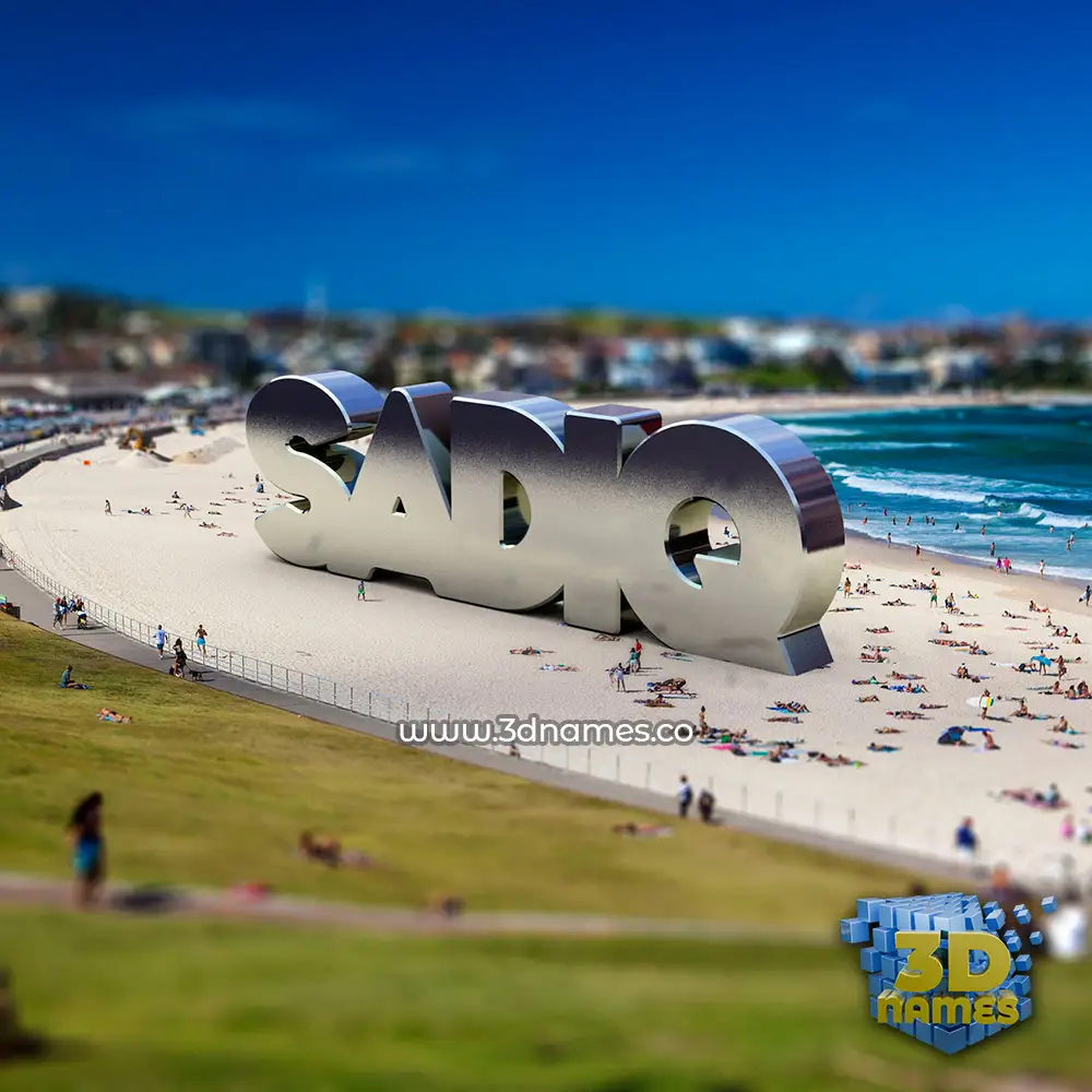 sadiq in Bondi Beach style - 3D name wallpaper