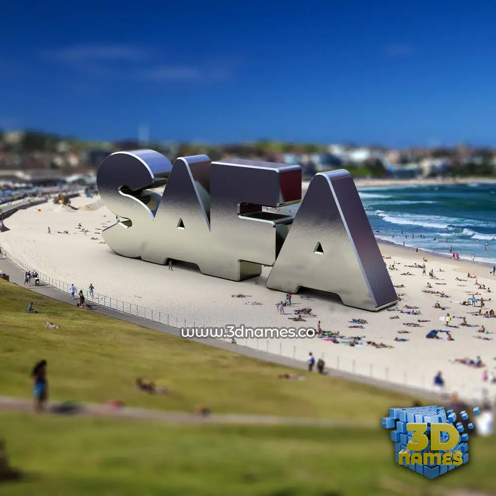 safa in Bondi Beach style - 3D name wallpaper