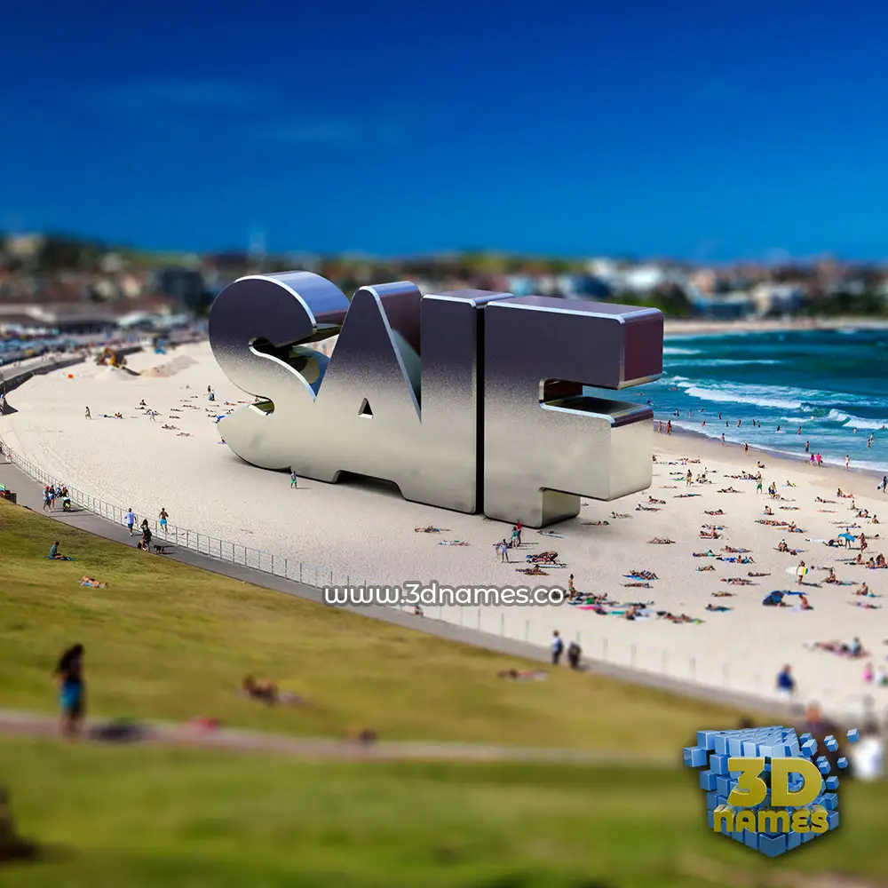 saif in Bondi Beach style - 3D name wallpaper