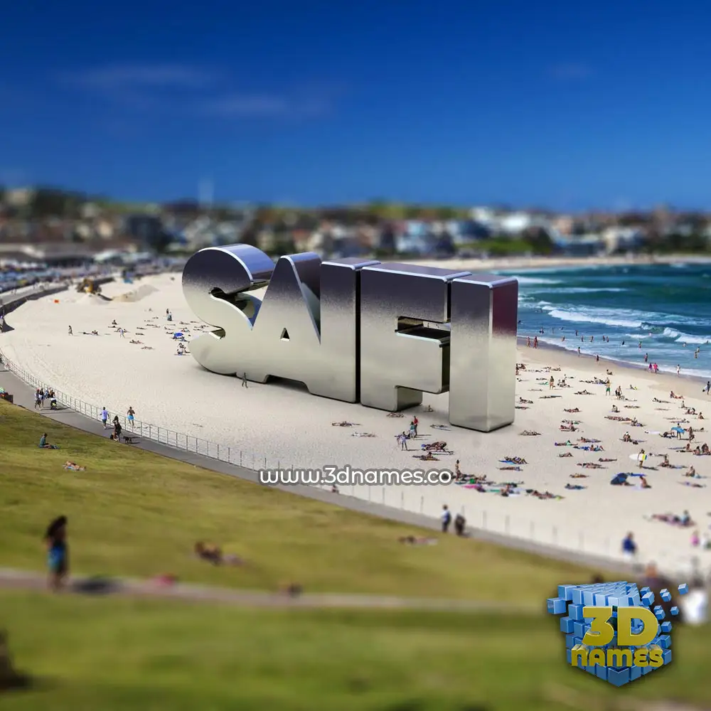 saifi in Bondi Beach style - 3D name wallpaper