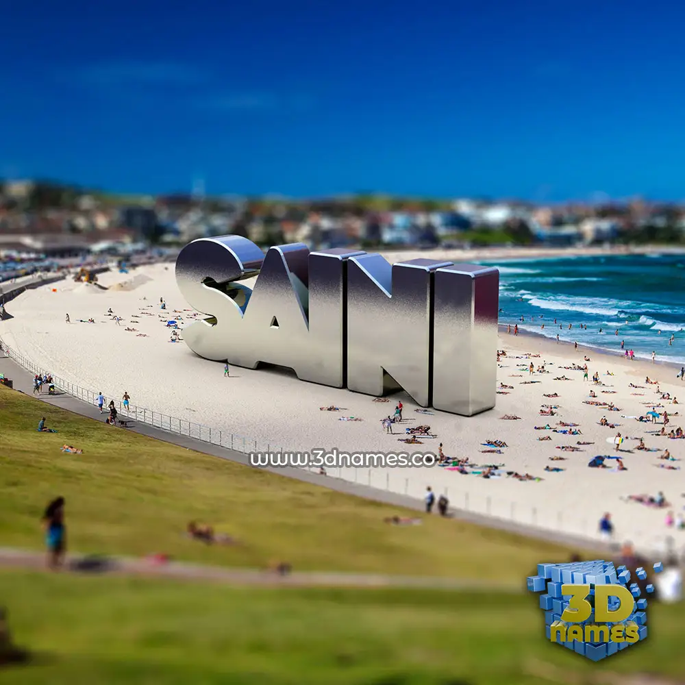 saini in Bondi Beach style - 3D name wallpaper