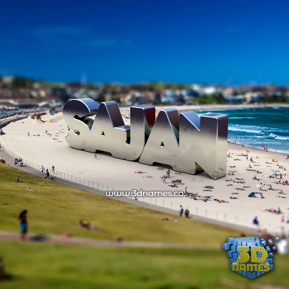 sajan in Bondi Beach style - 3D name wallpaper