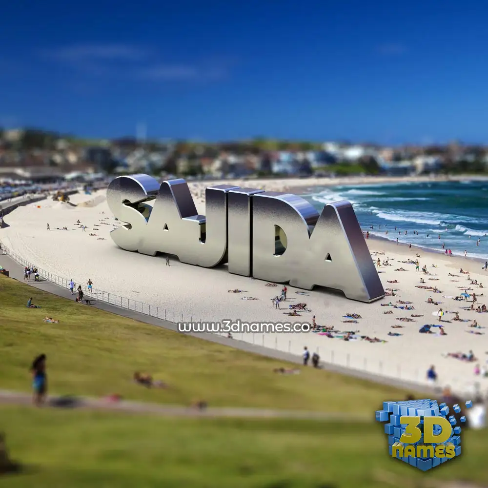 sajida in Bondi Beach style - 3D name wallpaper