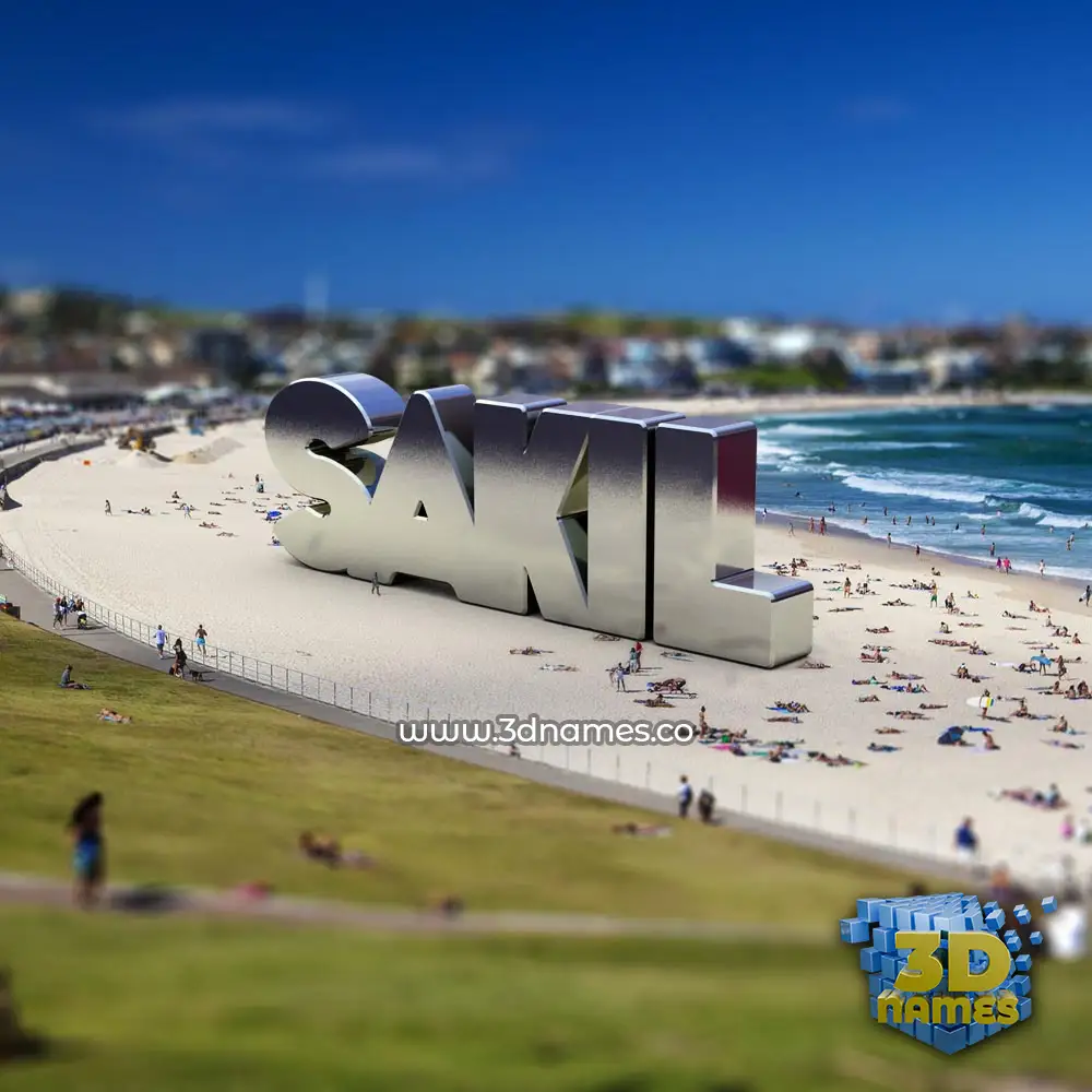 sakil in Bondi Beach style - 3D name wallpaper
