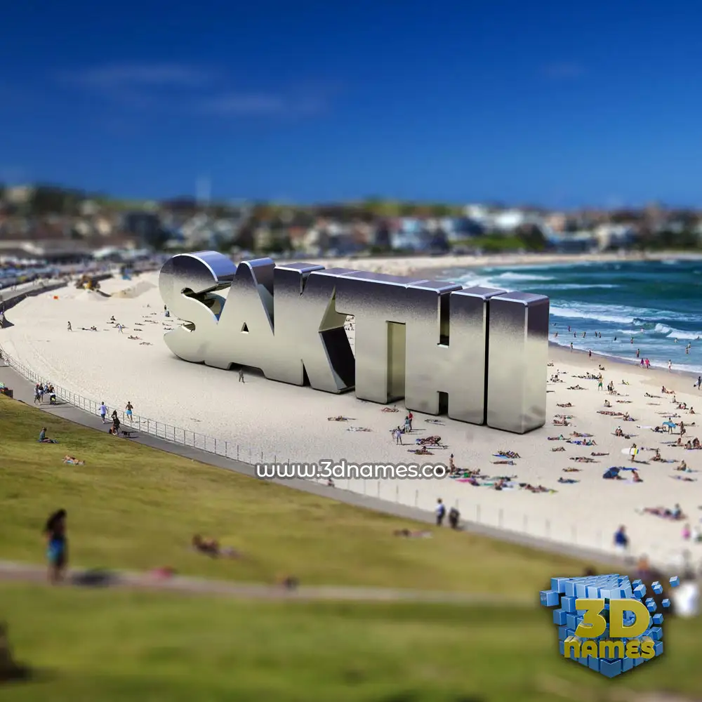 sakthi in Bondi Beach style - 3D name wallpaper