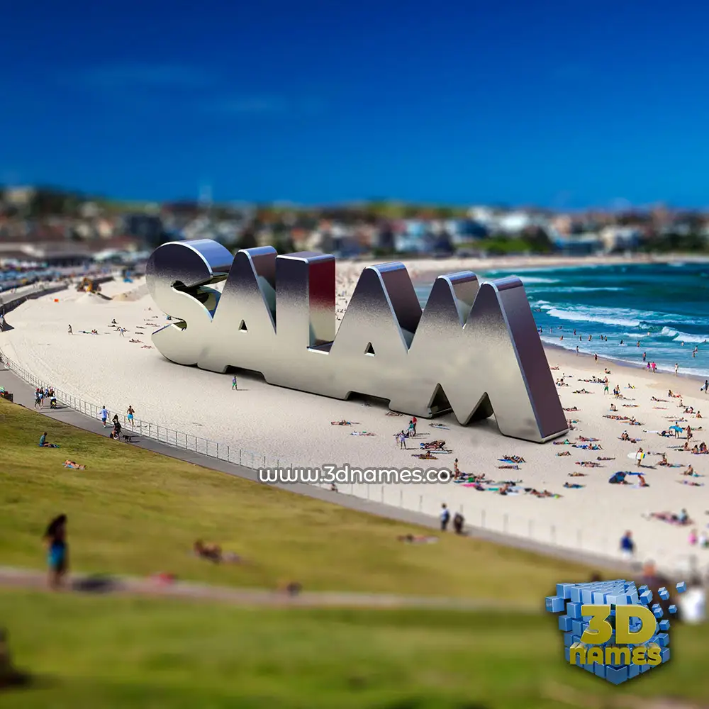 salam in Bondi Beach style - 3D name wallpaper