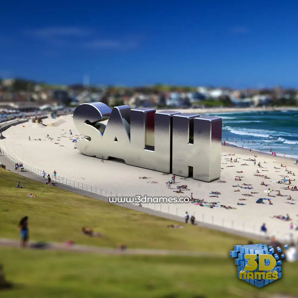 salih in Bondi Beach style - 3D name wallpaper