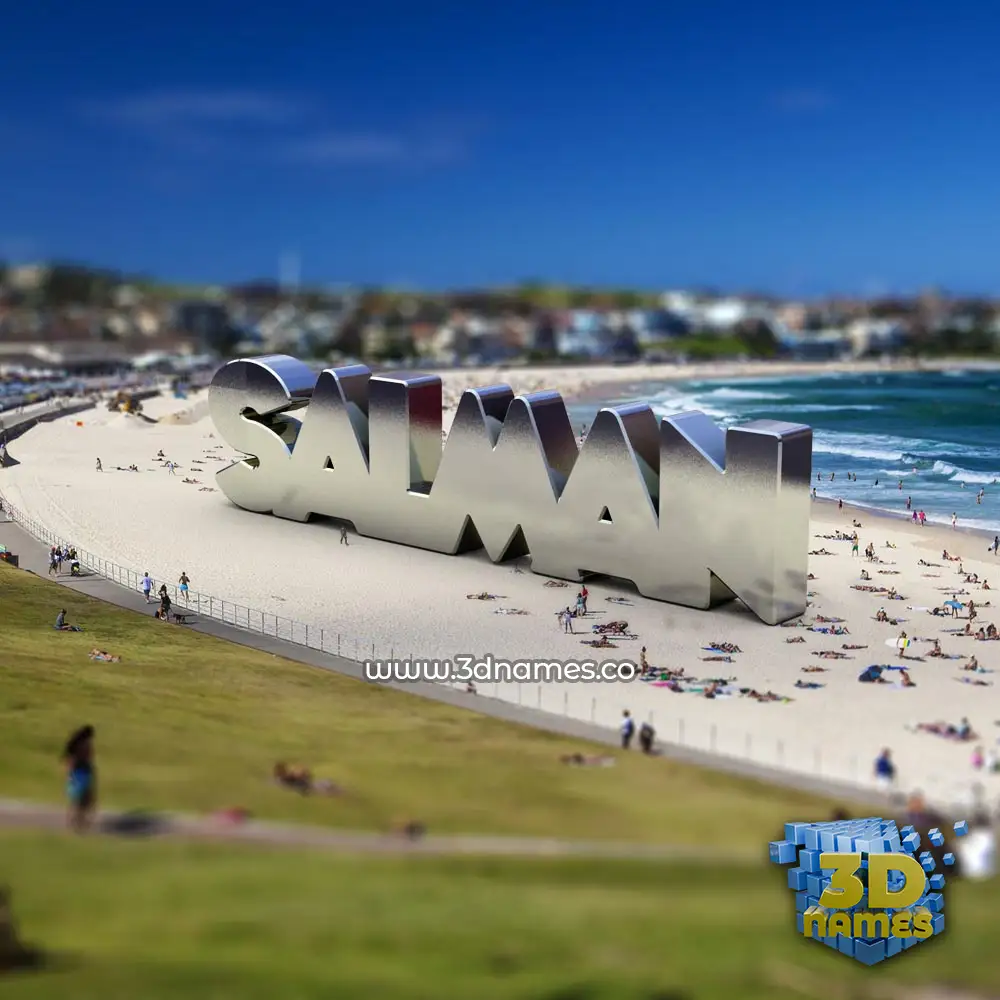 salman in Bondi Beach style - 3D name wallpaper