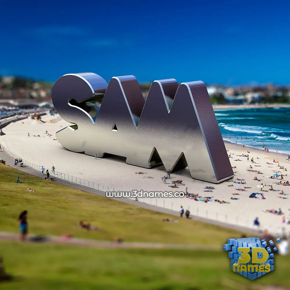 sam in Bondi Beach style - 3D name wallpaper
