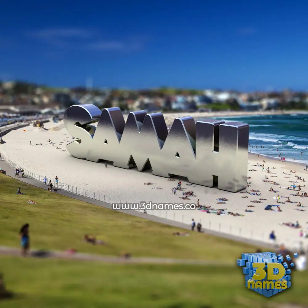 samah in Bondi Beach style - 3D name wallpaper