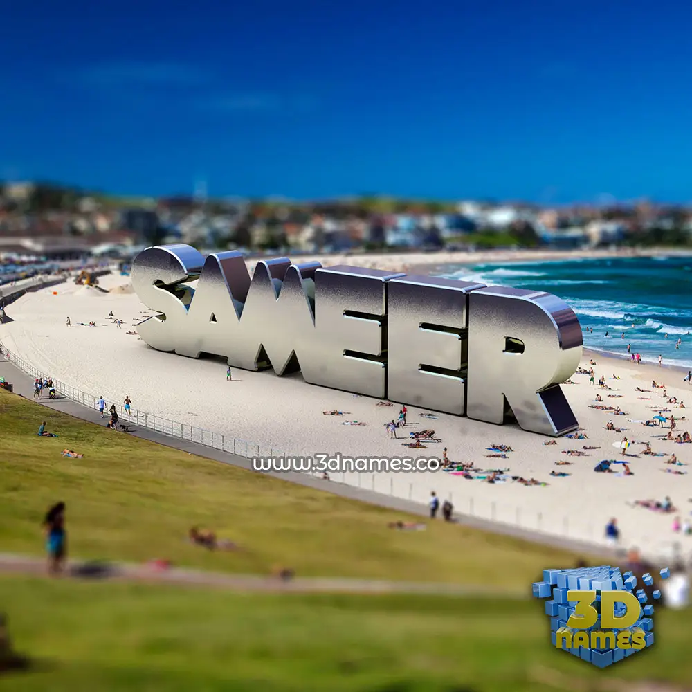 sameer in Bondi Beach style - 3D name wallpaper