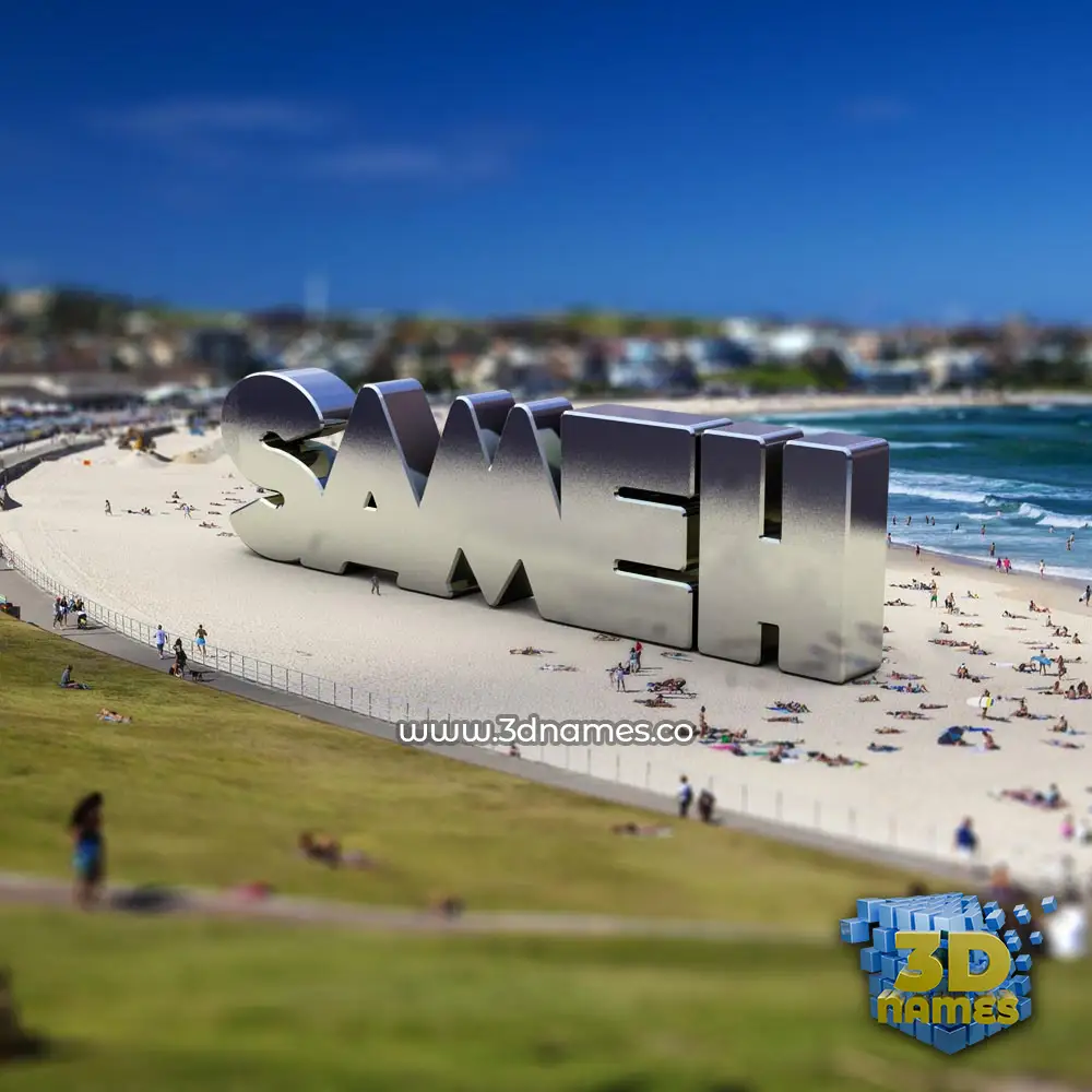 sameh in Bondi Beach style - 3D name wallpaper