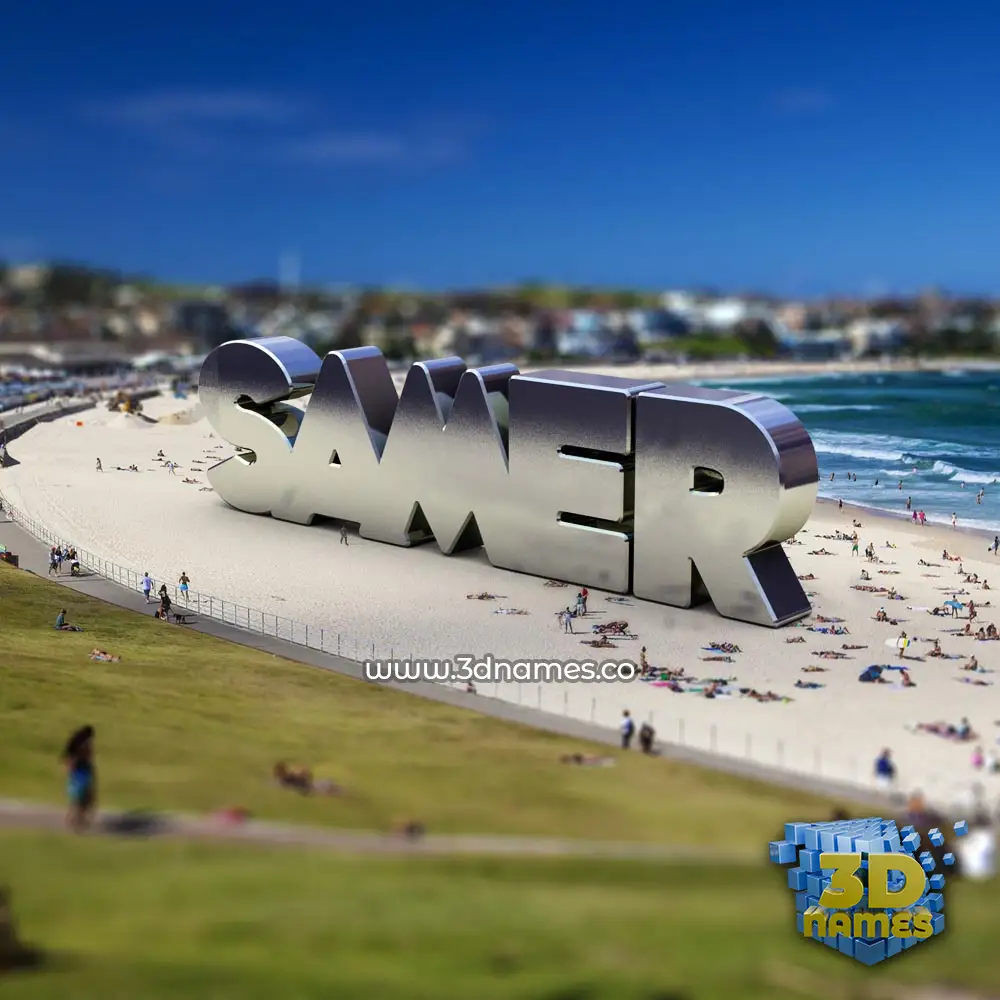 samer in Bondi Beach style - 3D name wallpaper