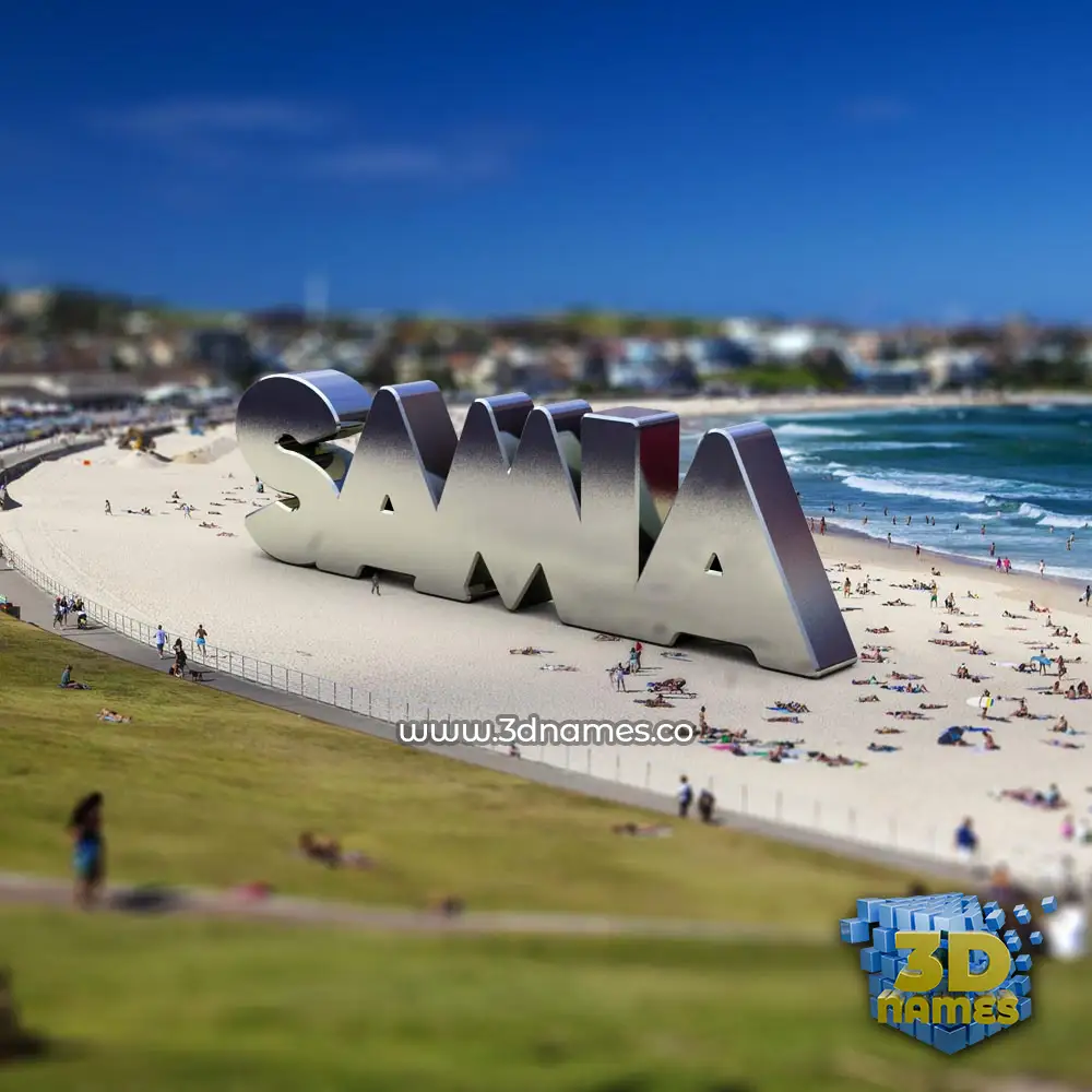 samia in Bondi Beach style - 3D name wallpaper