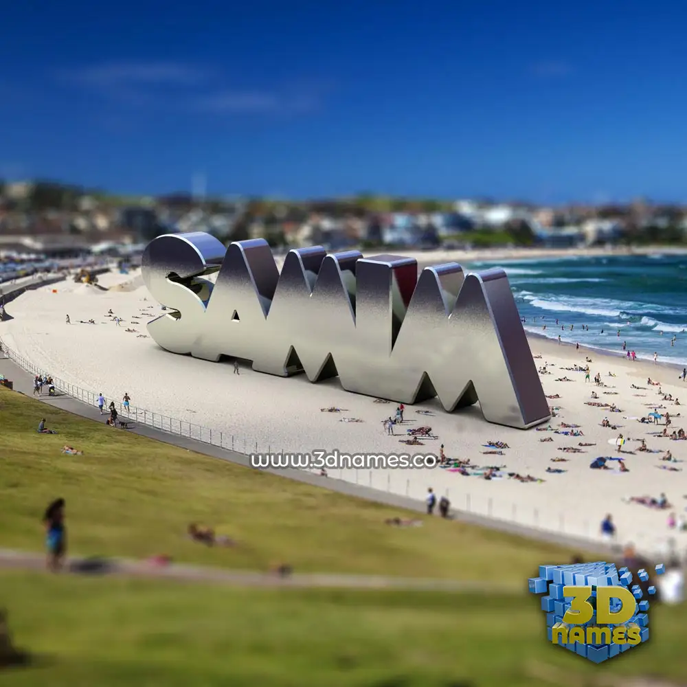 samim in Bondi Beach style - 3D name wallpaper