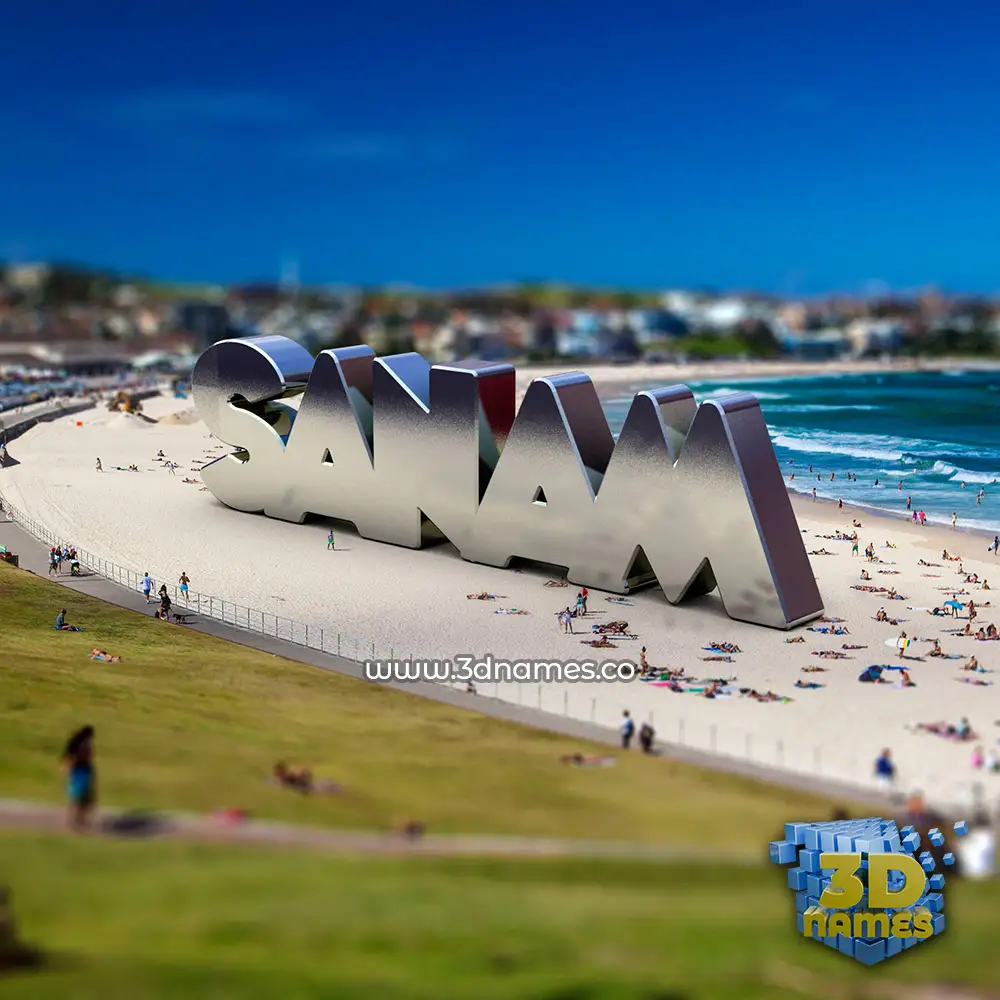 sanam in Bondi Beach style - 3D name wallpaper