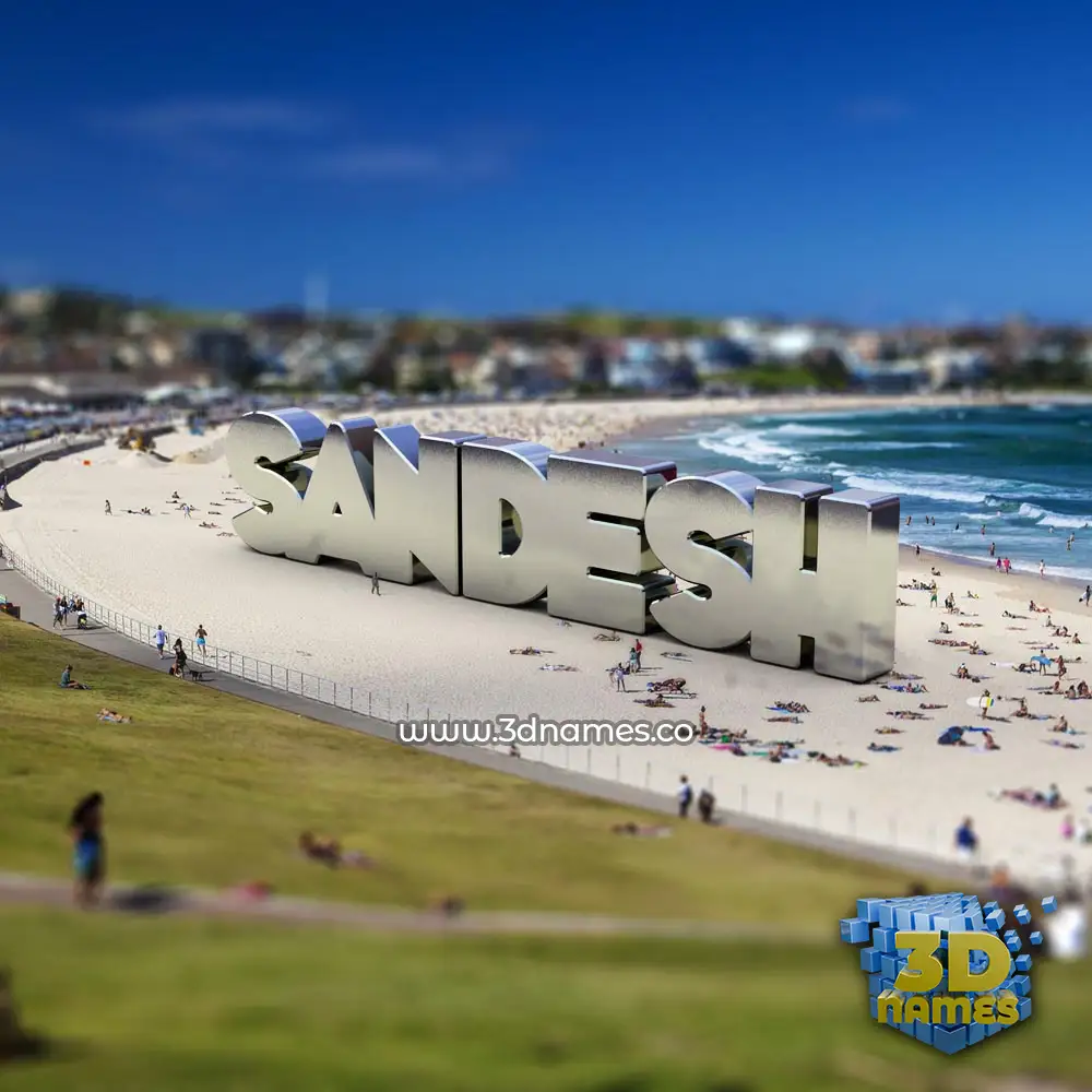 sandesh in Bondi Beach style - 3D name wallpaper