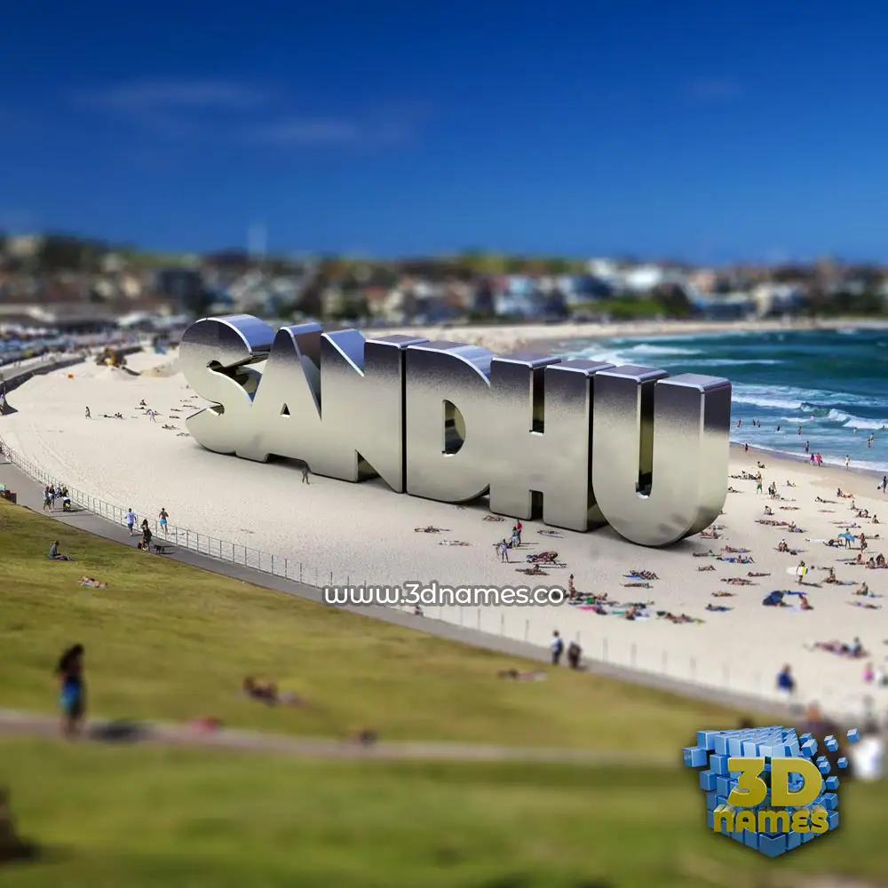 sandhu in Bondi Beach style - 3D name wallpaper