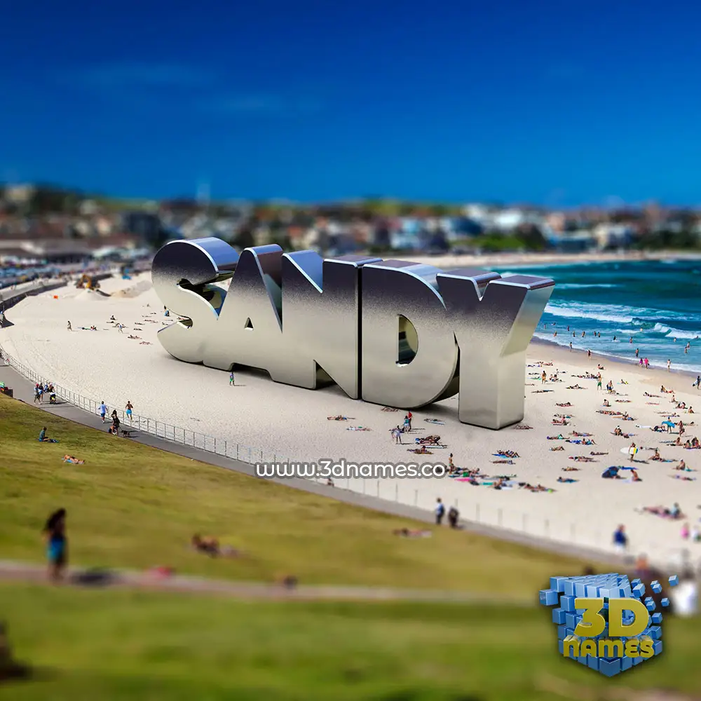 sandy in Bondi Beach style - 3D name wallpaper