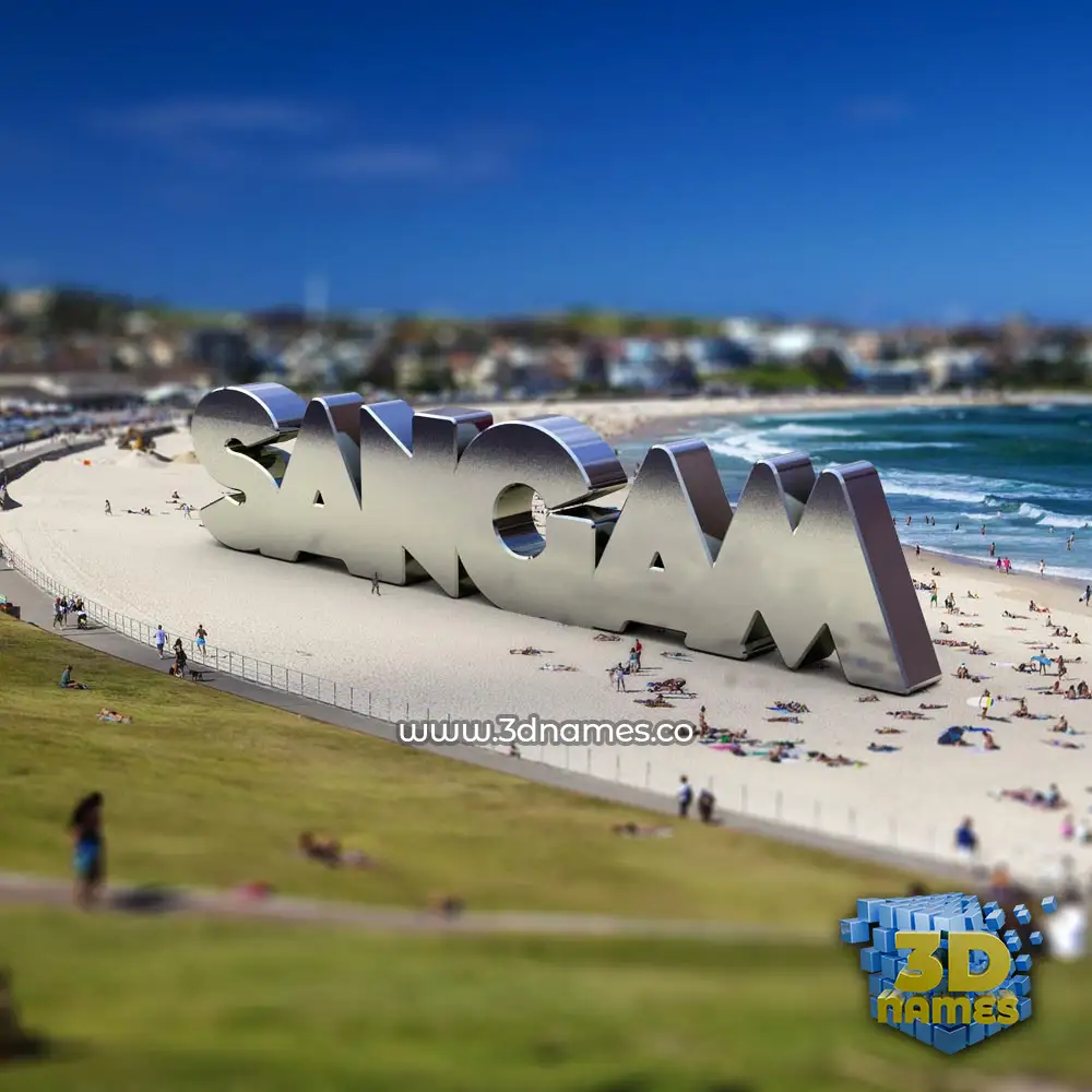 sangam in Bondi Beach style - 3D name wallpaper