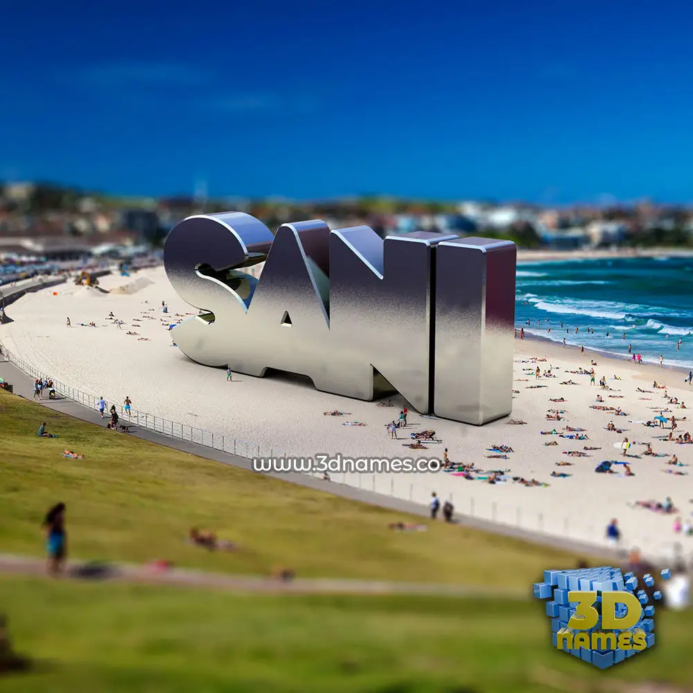sani in Bondi Beach style - 3D name wallpaper