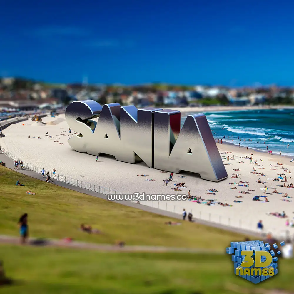 sania in Bondi Beach style - 3D name wallpaper