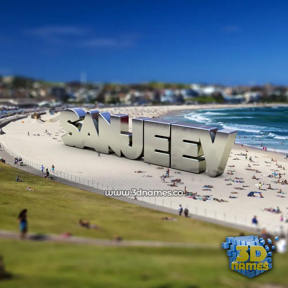 sanjeev in Bondi Beach style - 3D name wallpaper