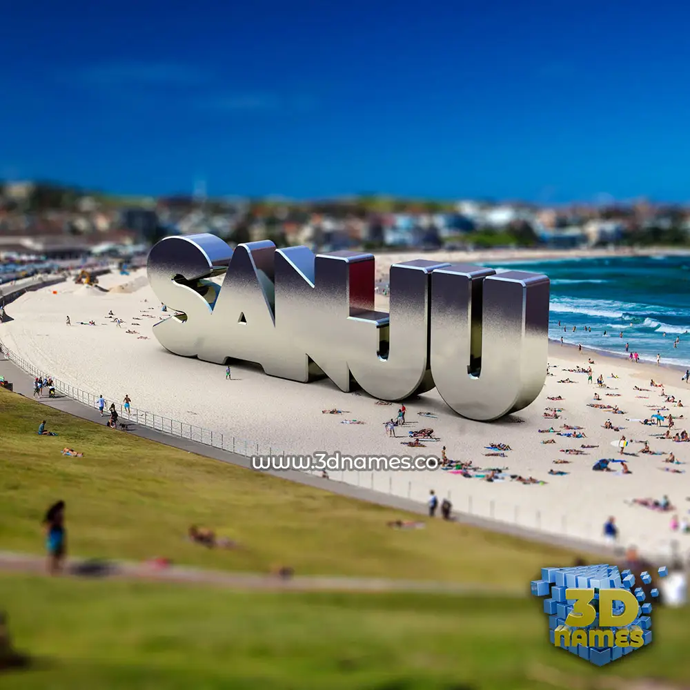 sanju in Bondi Beach style - 3D name wallpaper