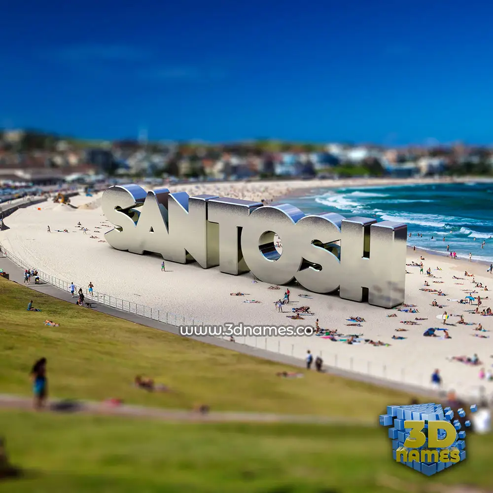 santosh in Bondi Beach style - 3D name wallpaper