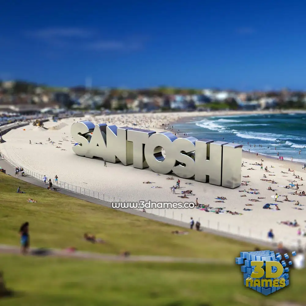 santoshi in Bondi Beach style - 3D name wallpaper