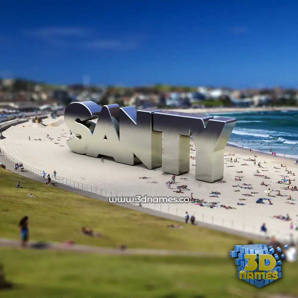 santy in Bondi Beach style - 3D name wallpaper