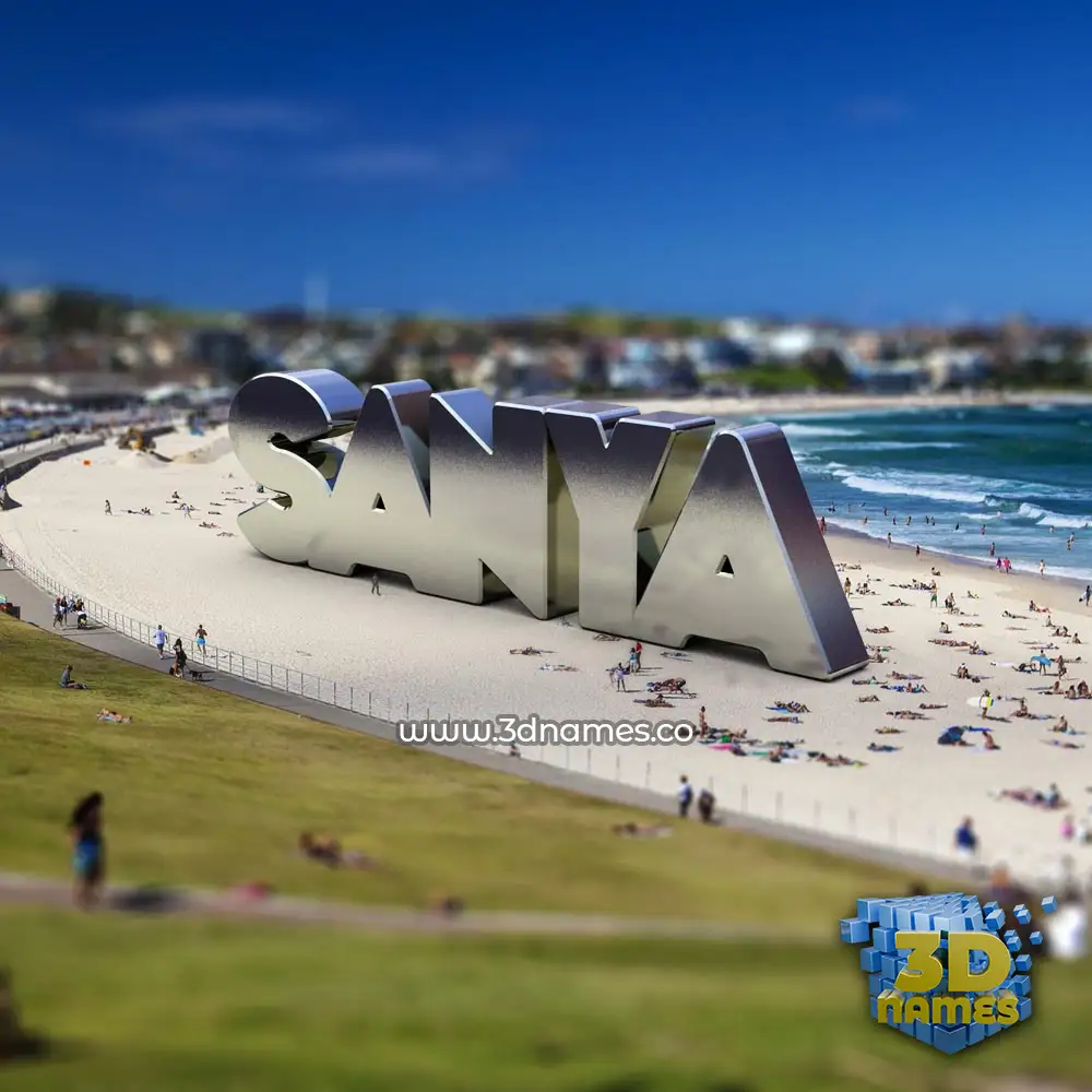 sanya in Bondi Beach style - 3D name wallpaper