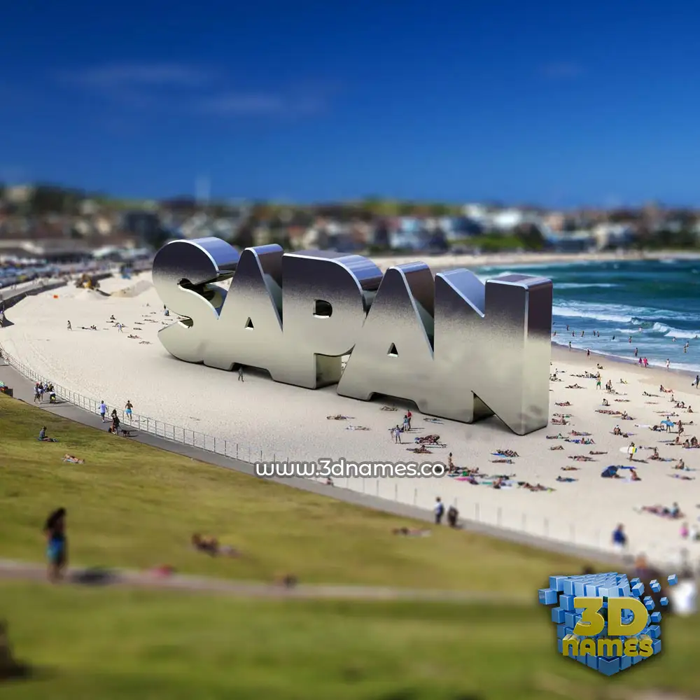 sapan in Bondi Beach style - 3D name wallpaper