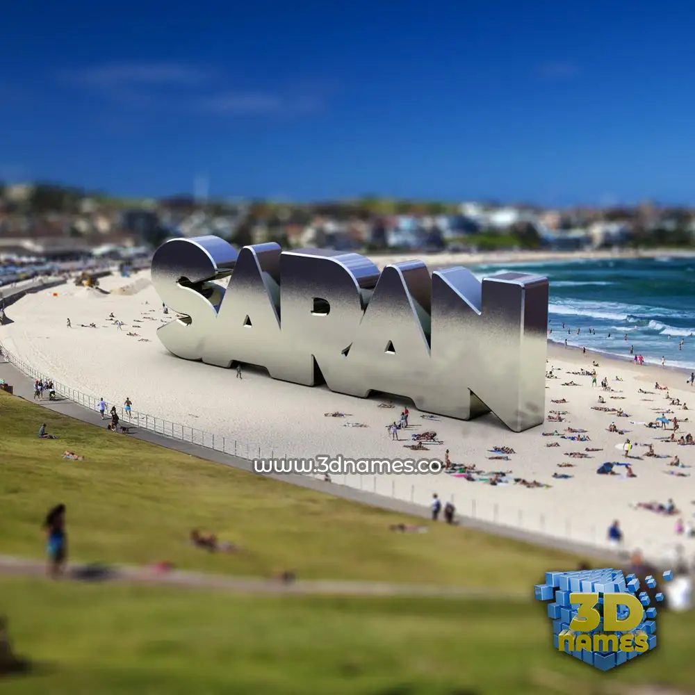 saran in Bondi Beach style - 3D name wallpaper
