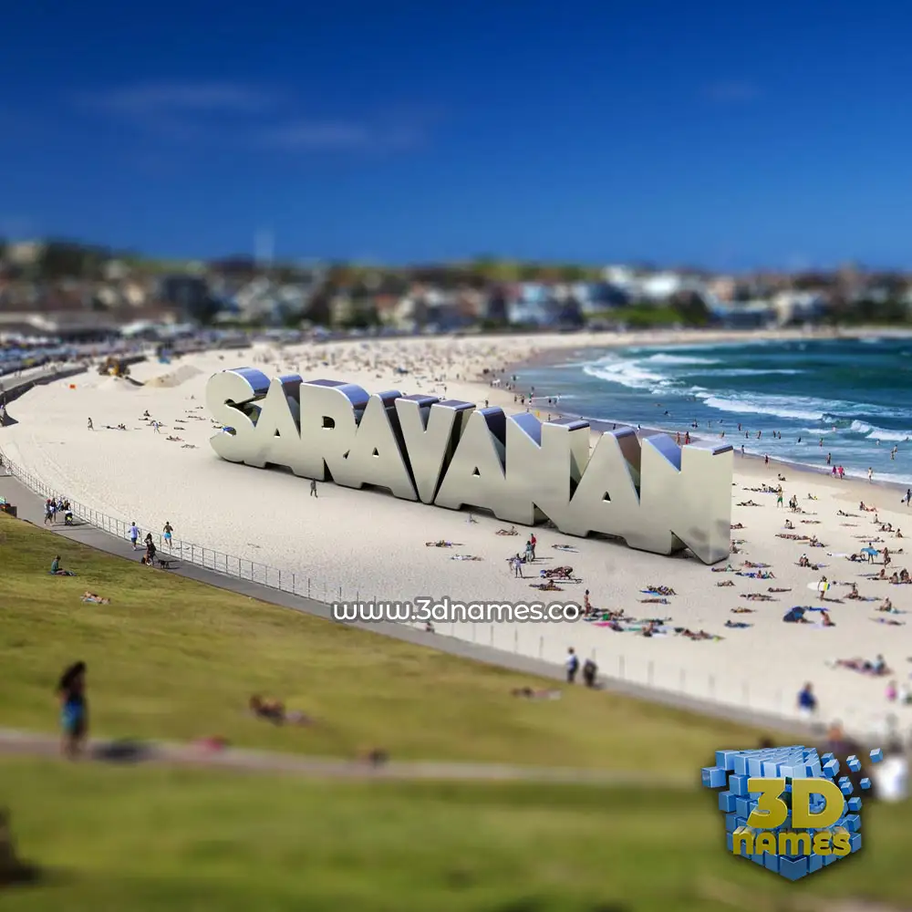 saravanan in Bondi Beach style - 3D name wallpaper