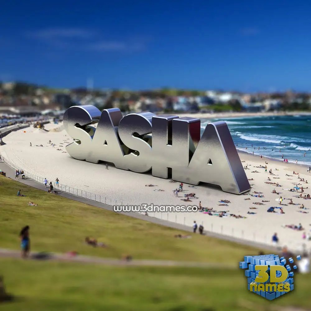 sasha in Bondi Beach style - 3D name wallpaper