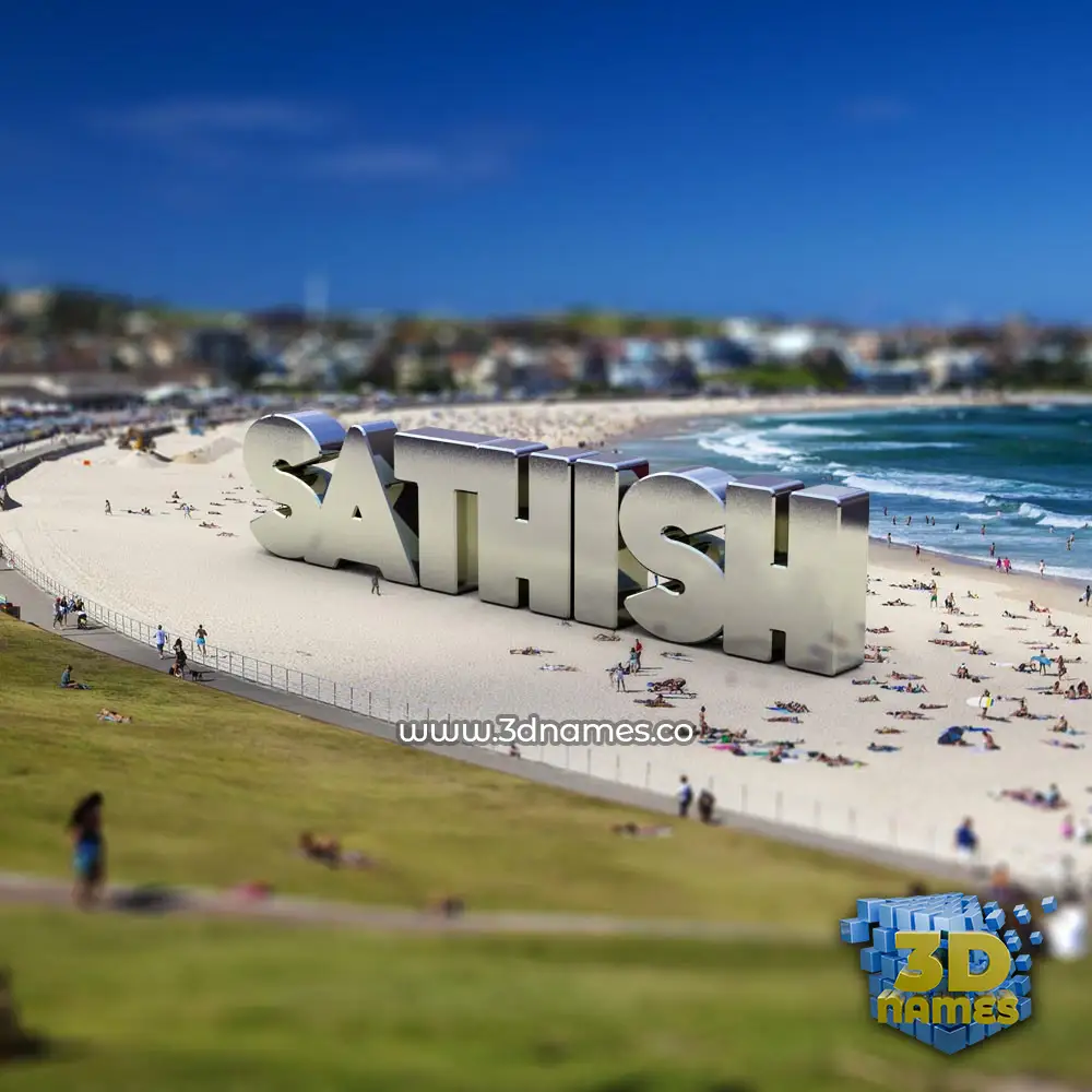 sathish in Bondi Beach style - 3D name wallpaper
