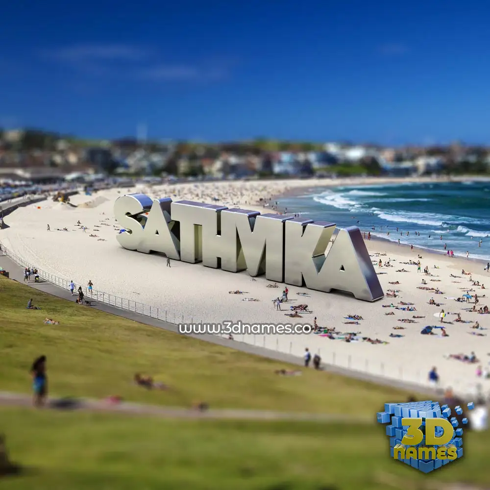sathvika in Bondi Beach style - 3D name wallpaper