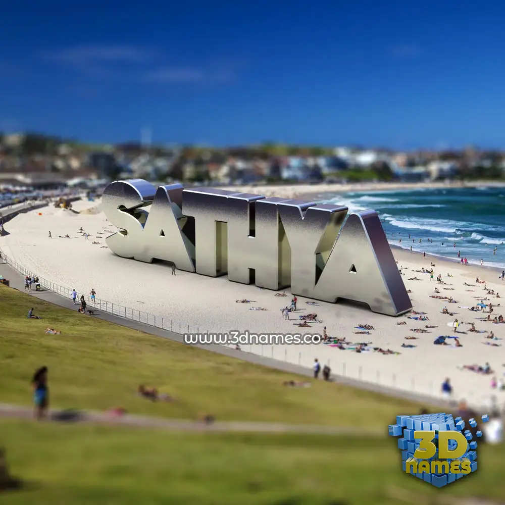sathya in Bondi Beach style - 3D name wallpaper