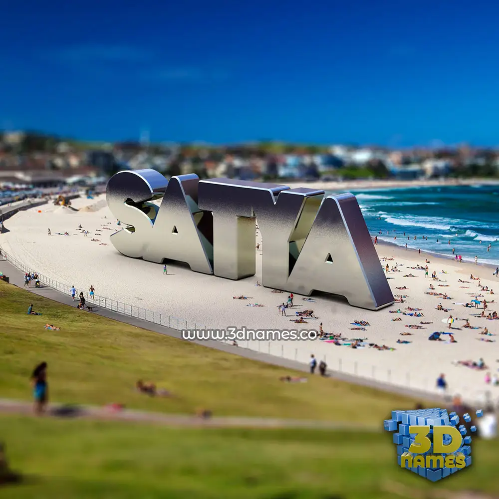 satya in Bondi Beach style - 3D name wallpaper