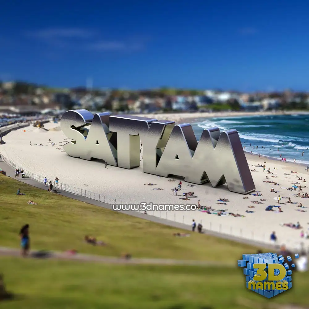 satyam in Bondi Beach style - 3D name wallpaper