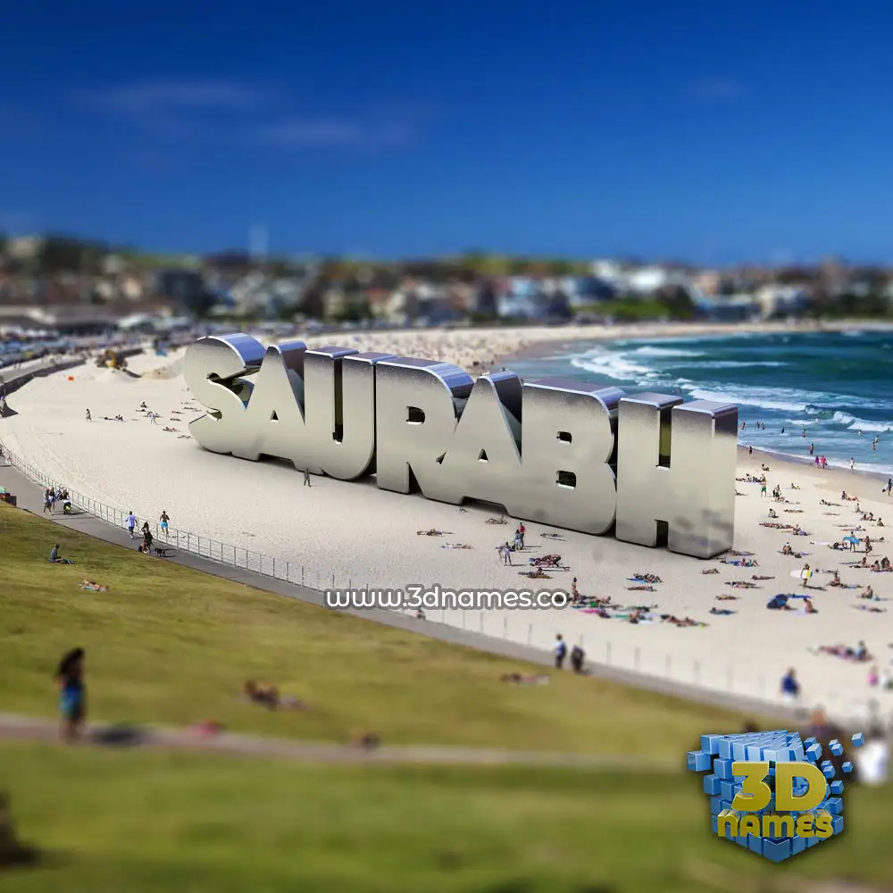 saurabh in Bondi Beach style - 3D name wallpaper