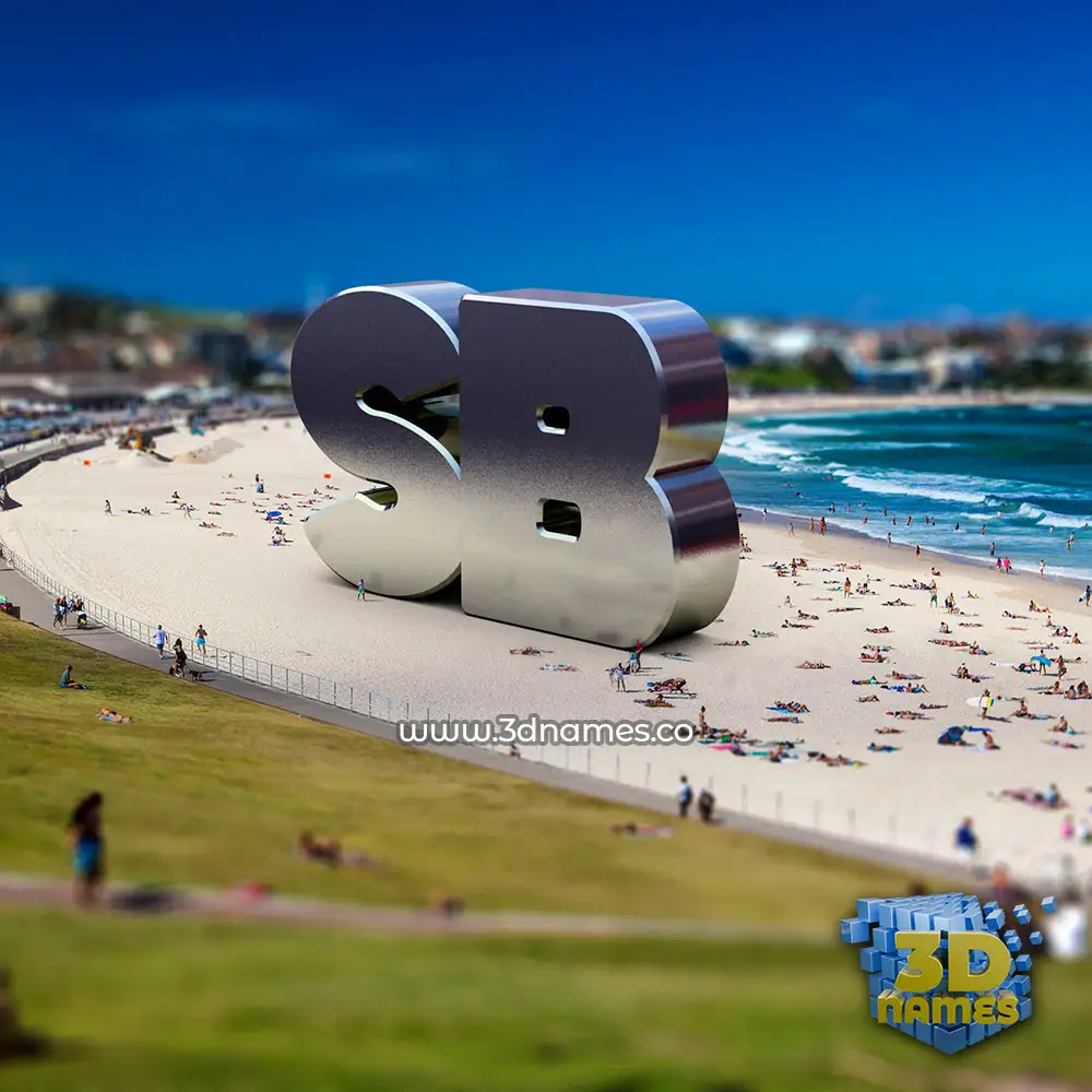 sb in Bondi Beach style - 3D name wallpaper