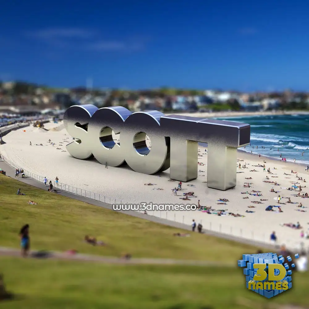 scott in Bondi Beach style - 3D name wallpaper