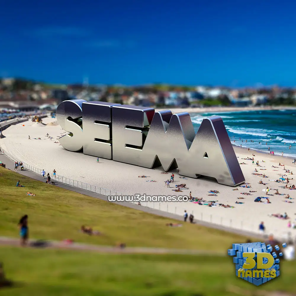 seema in Bondi Beach style - 3D name wallpaper