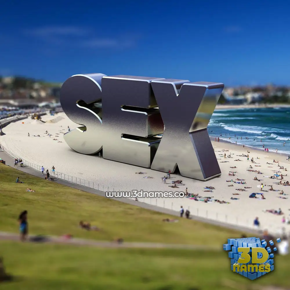 sex in Bondi Beach style - 3D name wallpaper