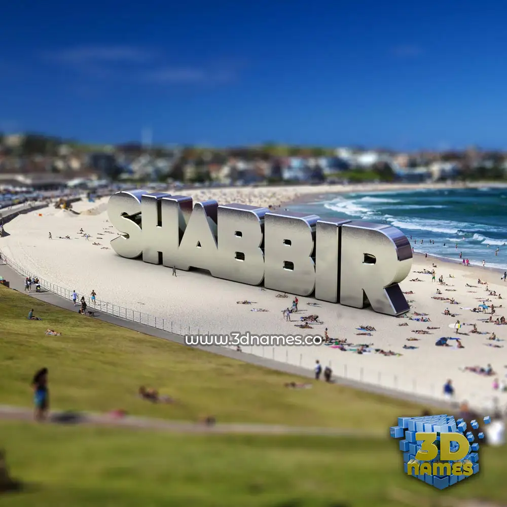 shabbir in Bondi Beach style - 3D name wallpaper