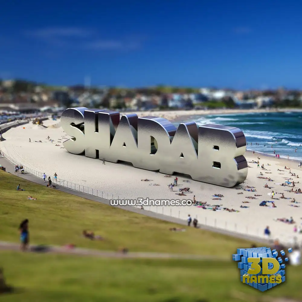 shadab in Bondi Beach style - 3D name wallpaper