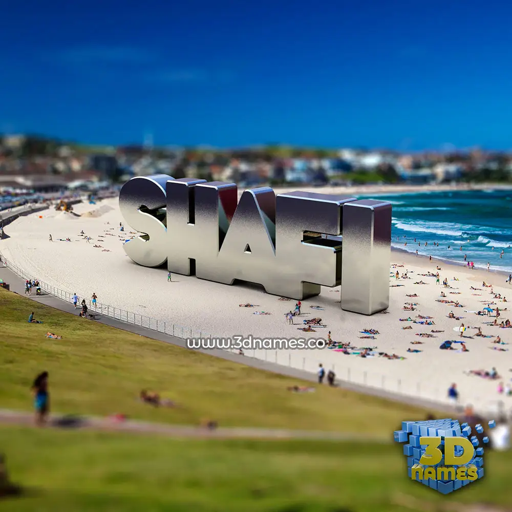 shafi in Bondi Beach style - 3D name wallpaper