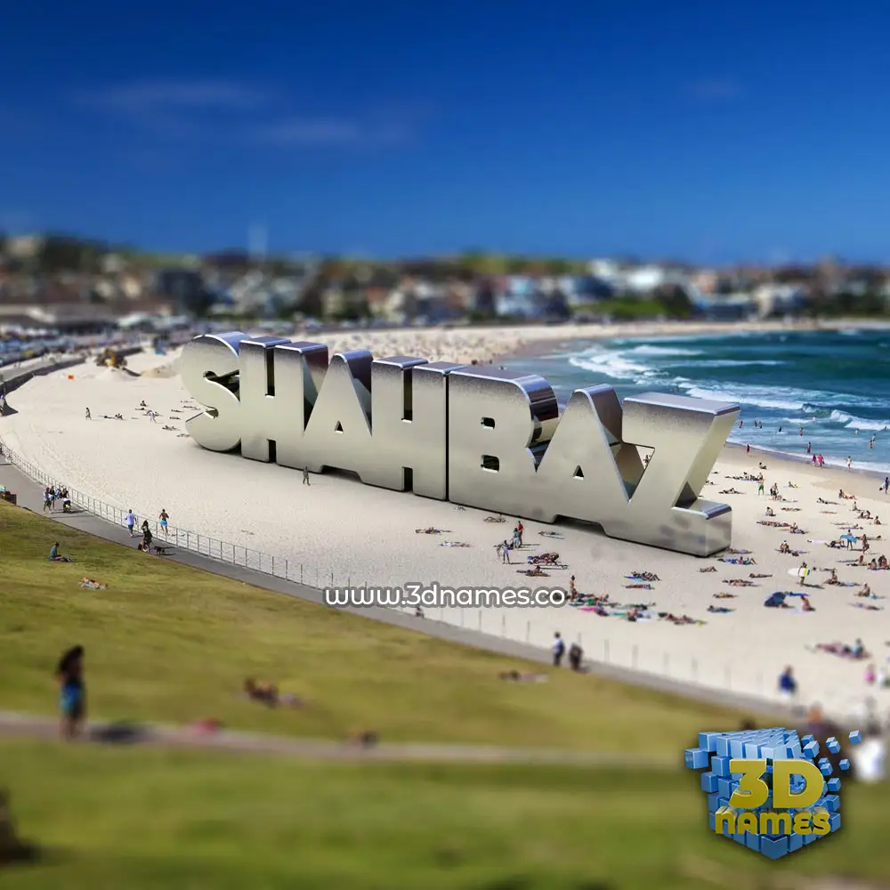 shahbaz in Bondi Beach style - 3D name wallpaper